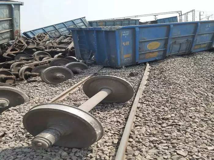 Goods Train Derail And Overturned In UP