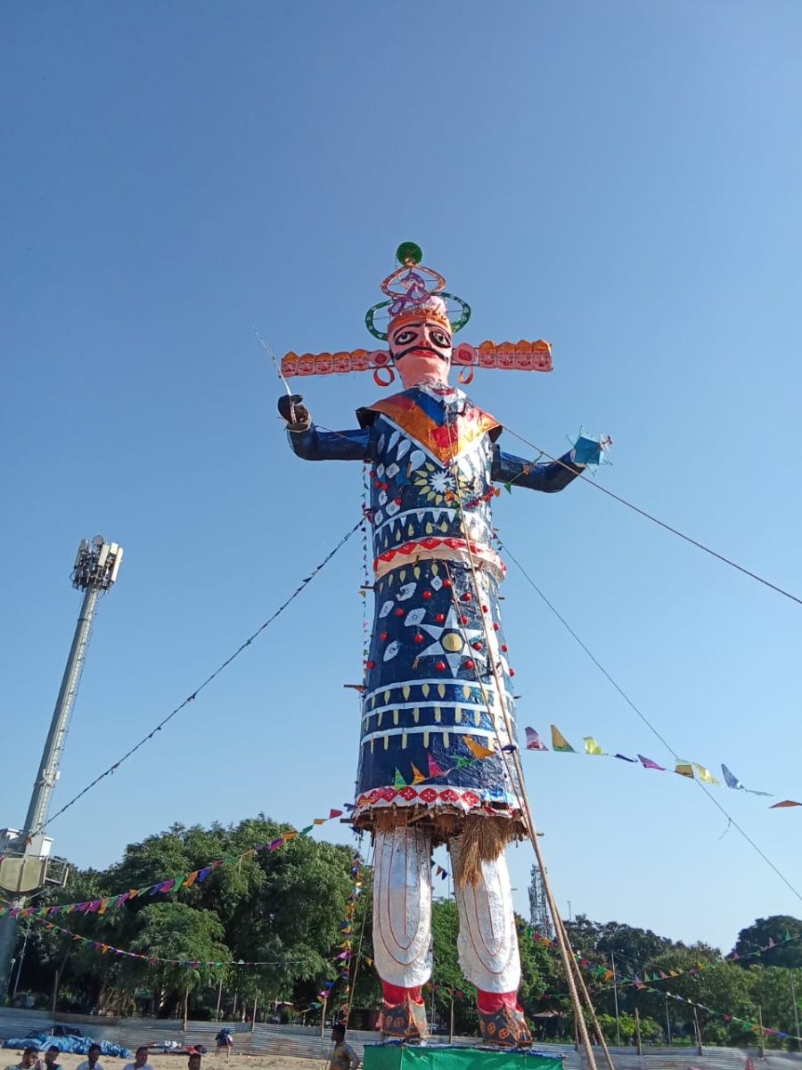 Chandigarh Dussehra Ravan Kumbhakarna Meghnad Effigies Ready For Dahan