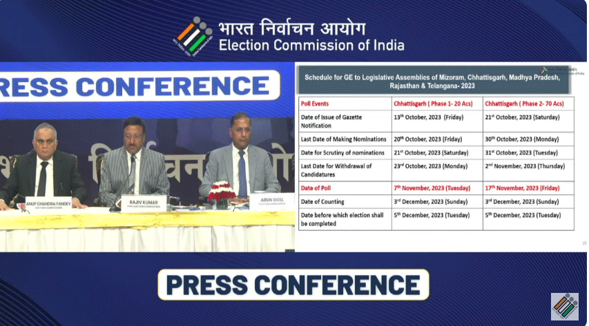 Chhattisgarh Assembly Election Schedule