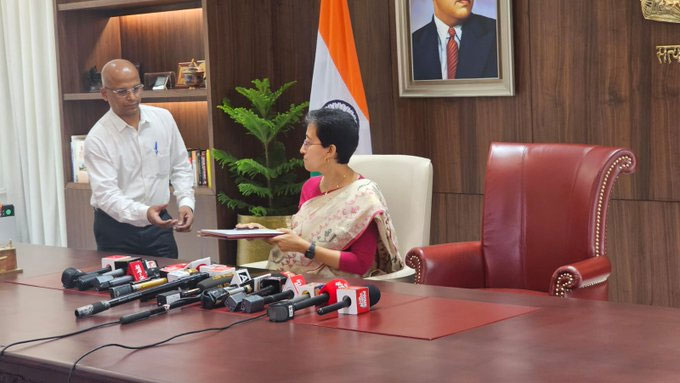 Delhi New CM Atishi Takes Charge But Not Sit On Former CM Kejriwal Chair