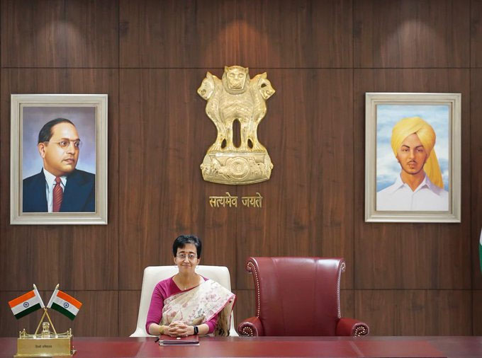 Delhi New CM Atishi Takes Charge But Not Sit On Former CM Kejriwal Chair