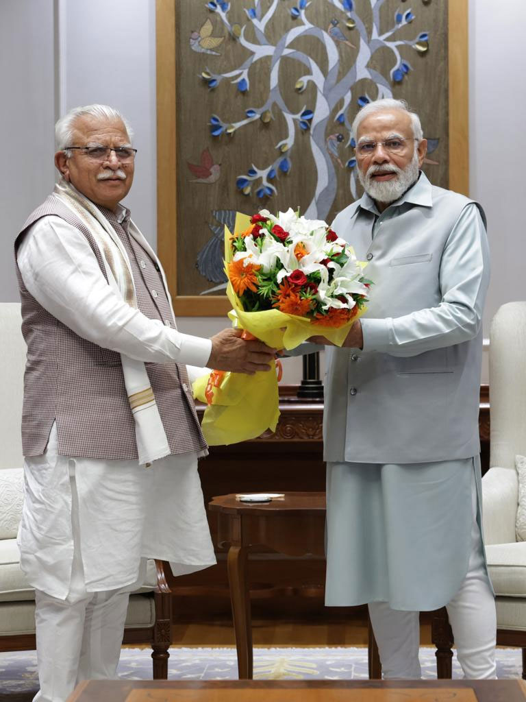 Haryana CM Manohar Lal meets PM Modi