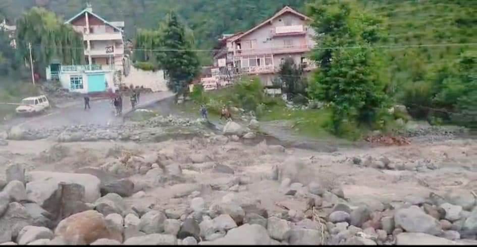  Himachal Manali Cloud Burst Video Anjani Mahadev Naala Flood 