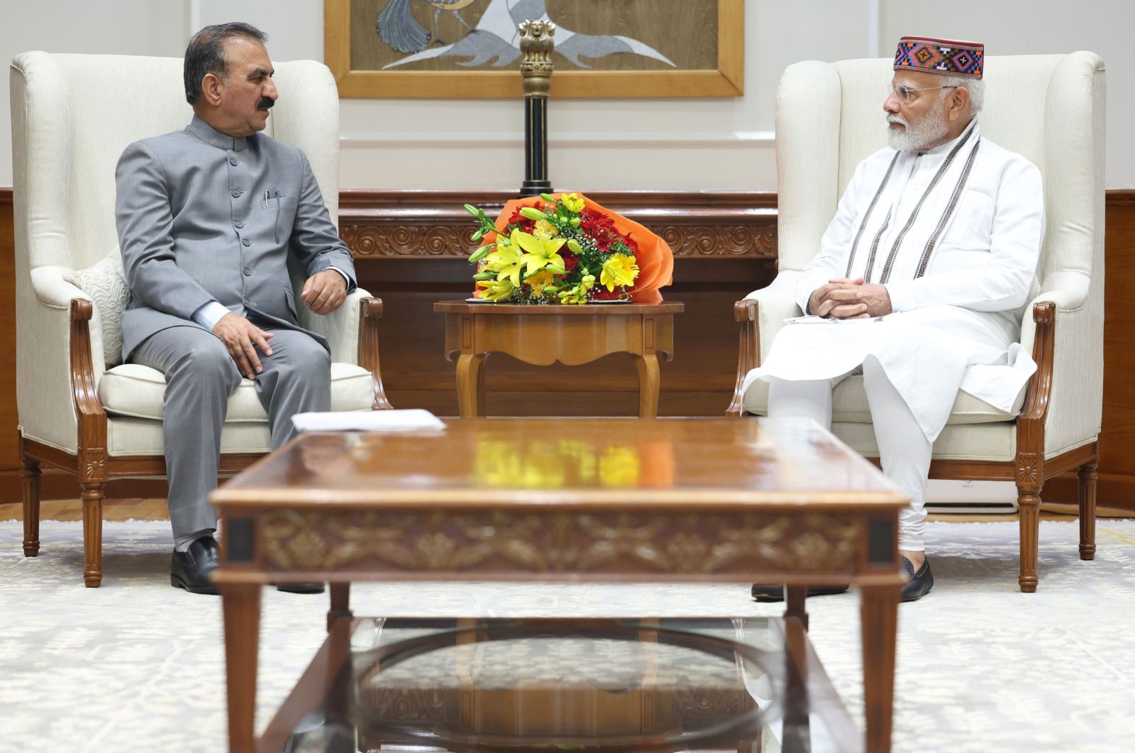   Himachal Pradesh CM Sukhvinder Sukhu met Prime Minister Narinder Modi