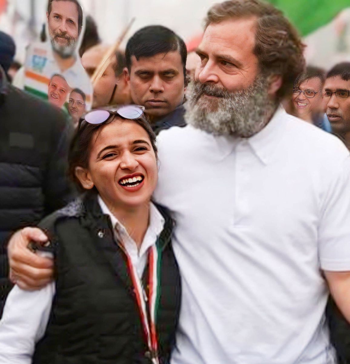 Himani Narwal with Rahul Gandhi