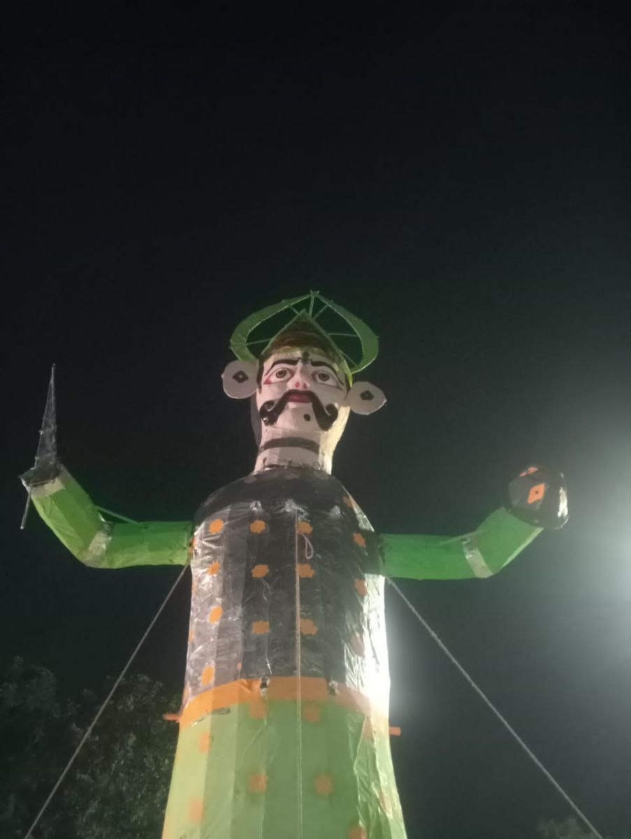 Chandigarh Dussehra Ravan Kumbhakarna Meghnad Effigies Ready For Dahan