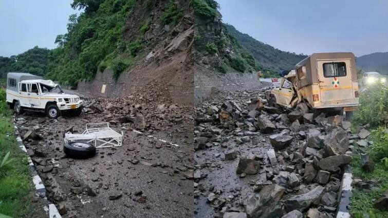 Landslide on Chandigarh-Shimla Highway Near Parwanoo 