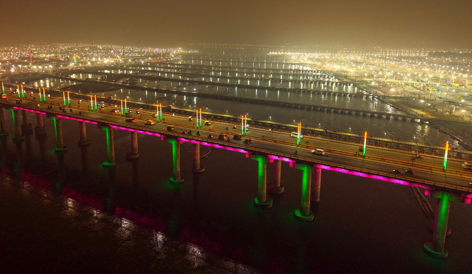  MahaKumbh Beautiful Night Visuals Prayagraj Kumbh Mela 2025 View