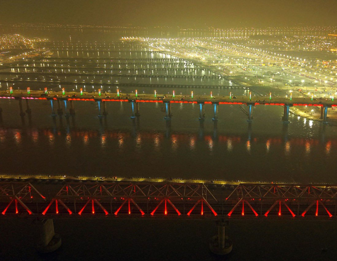  MahaKumbh Beautiful Night Visuals Prayagraj Kumbh Mela 2025 View