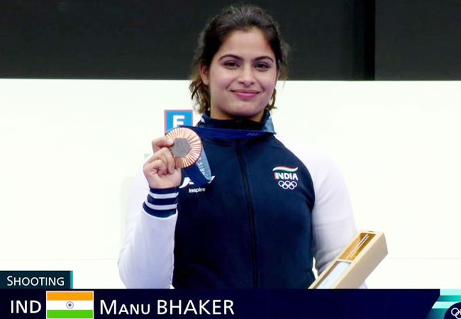 Manu Bhaker Wins Bronze Medal in Air Pistol Shooting Paris Olympics 2024 