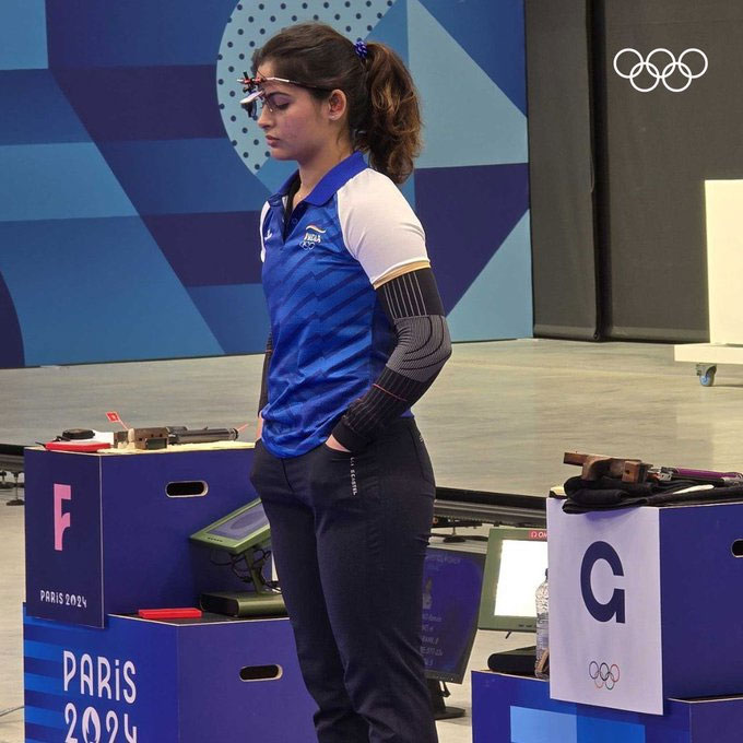 Manu Bhaker Wins Bronze Medal in Air Pistol Shooting Paris Olympics 2024 