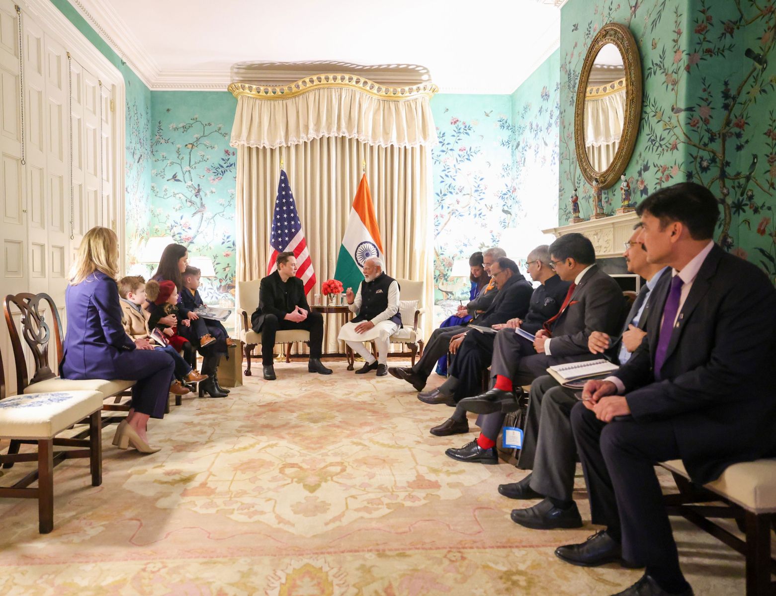 PM Modi meet Elon Musk And With Family