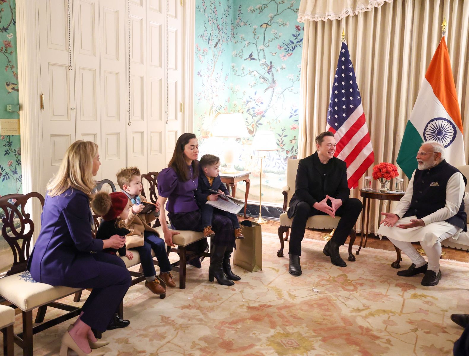 PM Modi meet Elon Musk And With Family