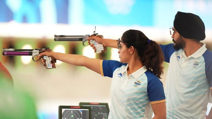 Paris Olympics 2024 Manu Bhaker Wins Second Bronze Medal With Sarabjot Singh