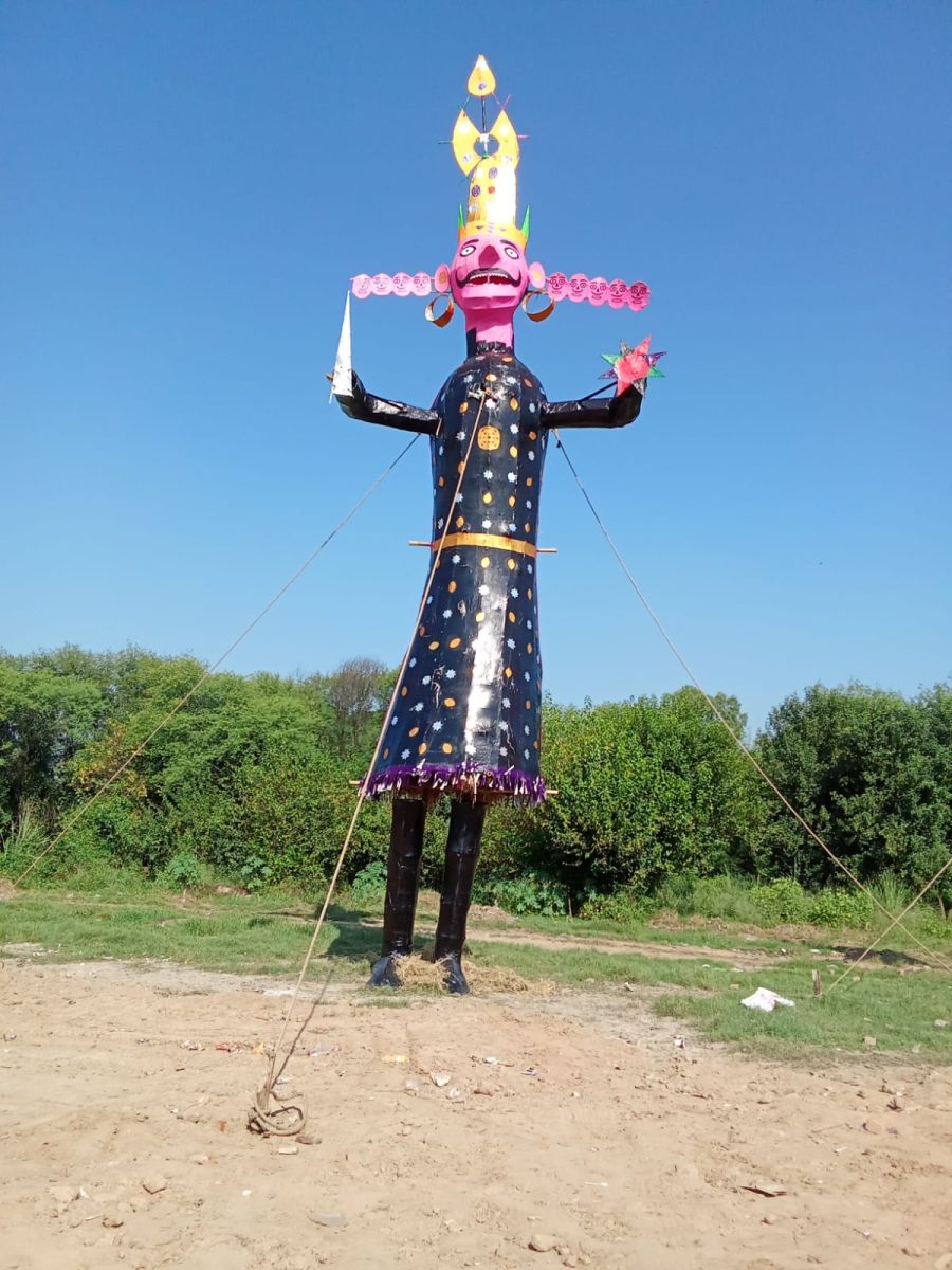 Chandigarh Dussehra Ravan Kumbhakarna Meghnad Effigies Ready For Dahan