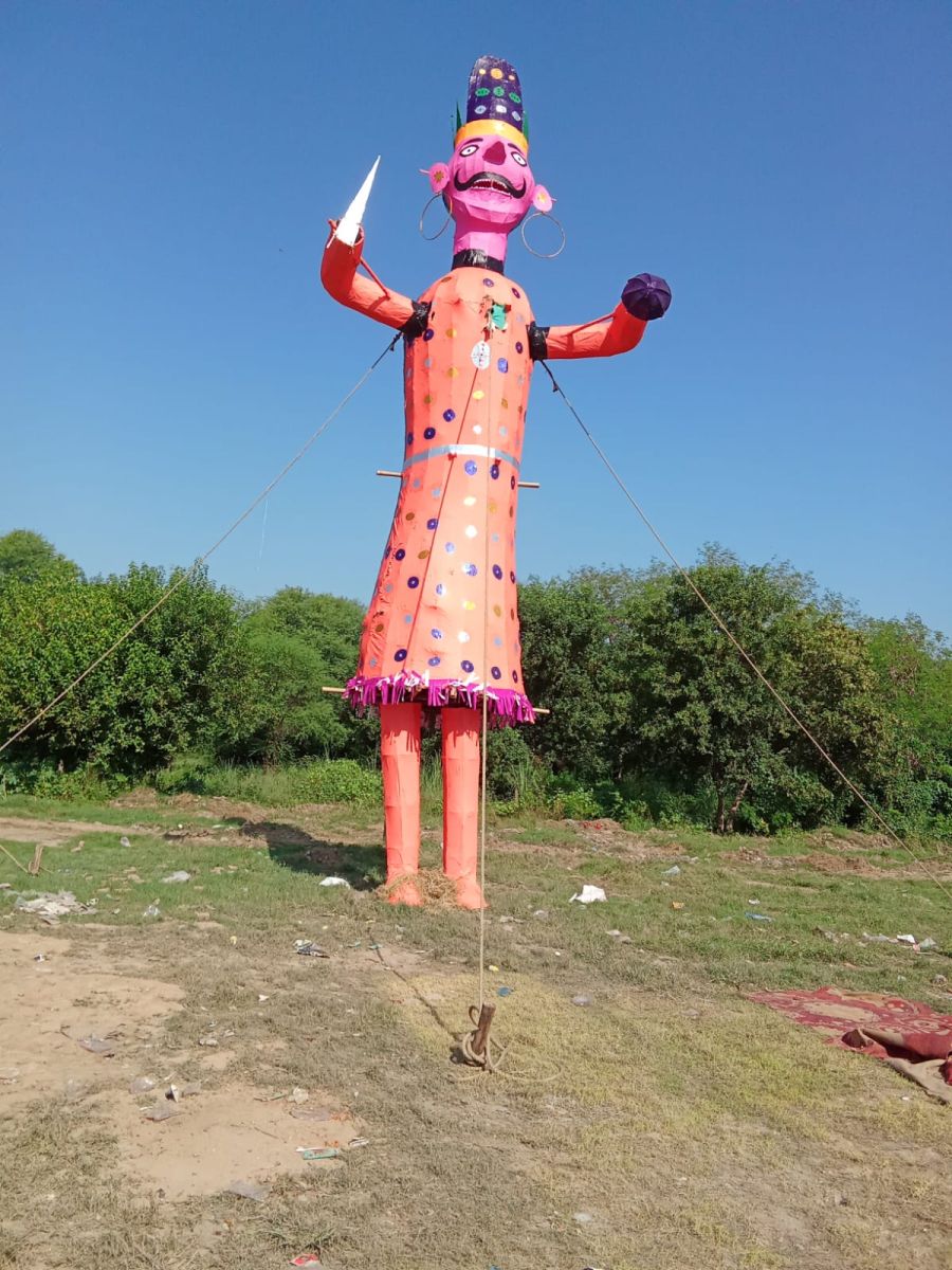 Chandigarh Dussehra Ravan Kumbhakarna Meghnad Effigies Ready For Dahan