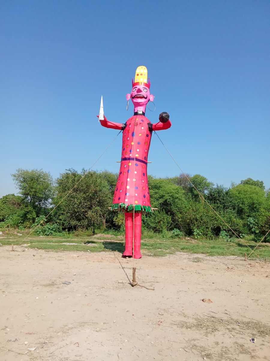 Chandigarh Dussehra Ravan Kumbhakarna Meghnad Effigies Ready For Dahan