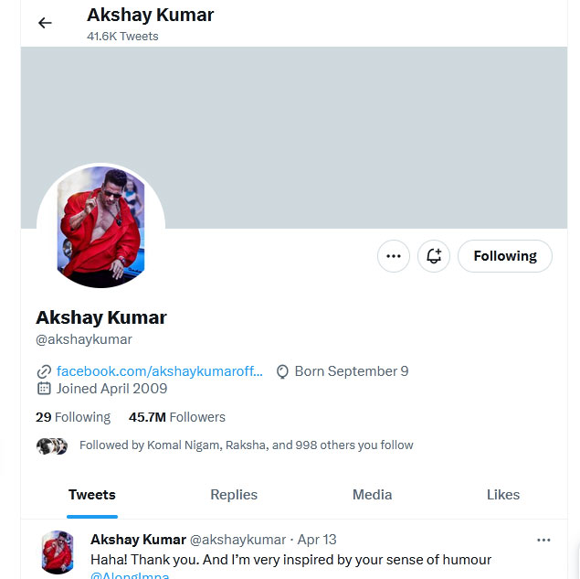  Akshay Kumar Twitter Account Blue Tick Removed