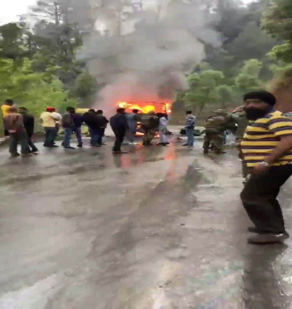 Indian Army Truck Fire Near Poonch