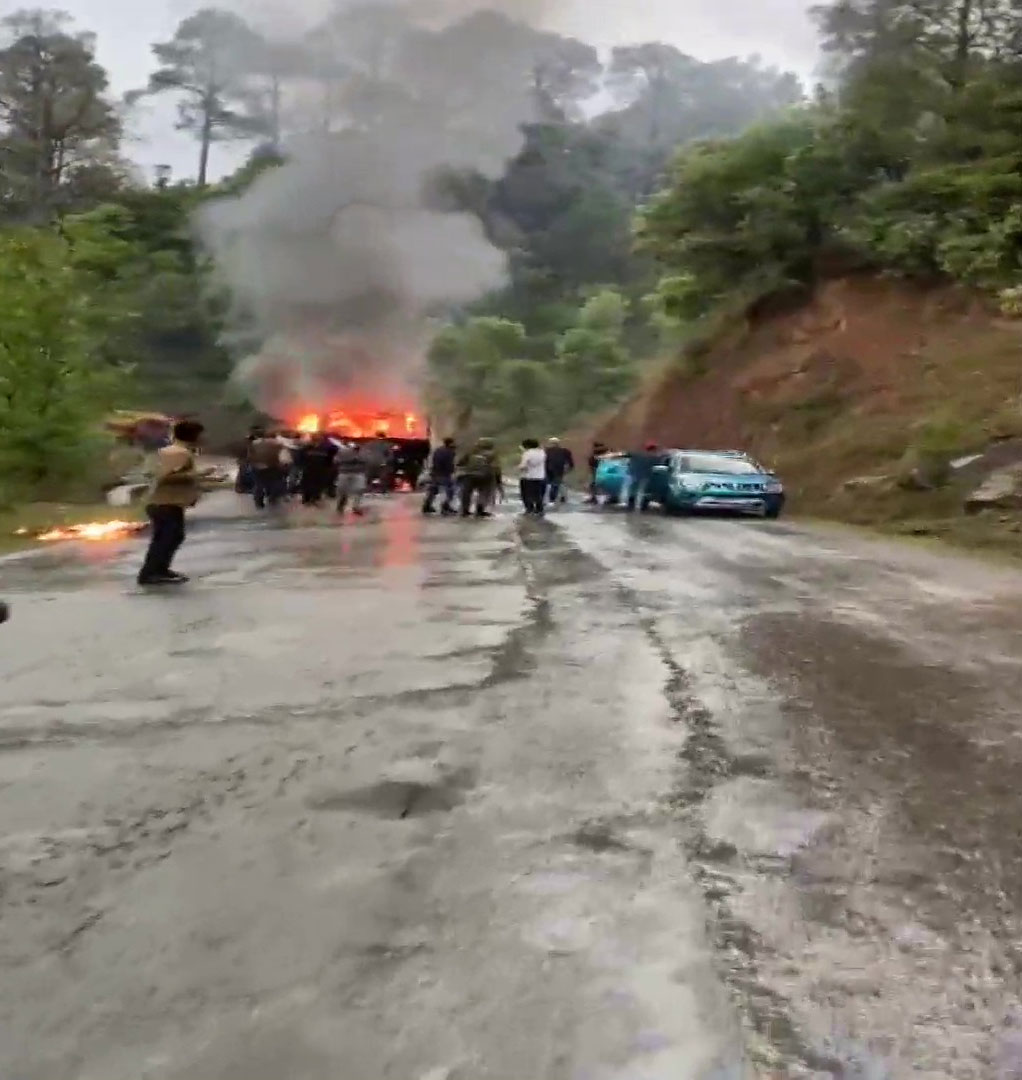 Indian Army Truck Fire Near Poonch