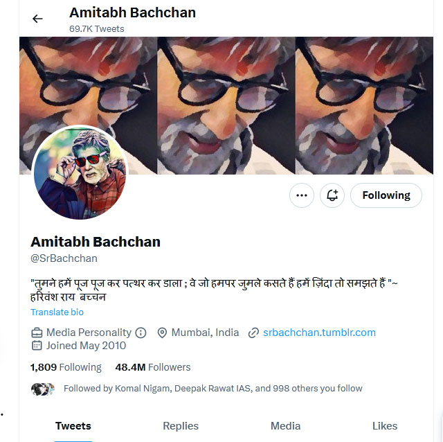  Amitabh Bachchan Twitter Account Blue Tick Removed