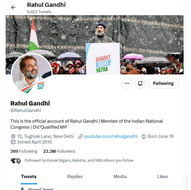 Rahul Gandhi Twitter Account Blue Tick Removed