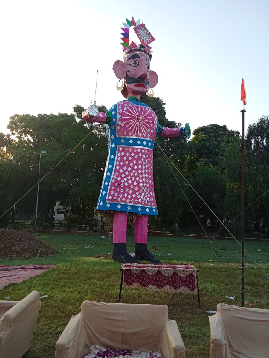 Chandigarh Dussehra Ravan Kumbhakarna Meghnad Effigies Ready For Dahan