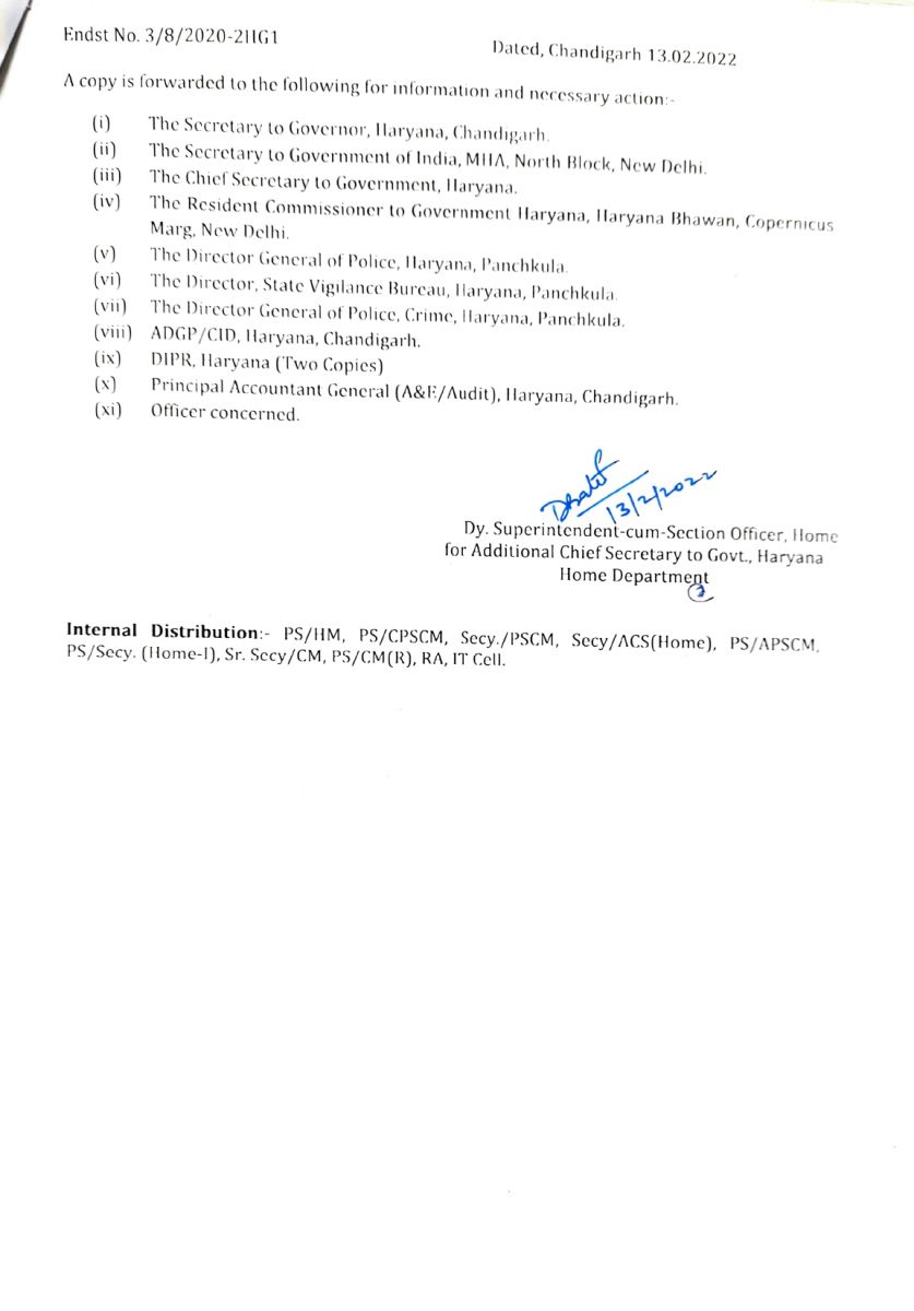 Many IPS Officers Transfers in Haryana