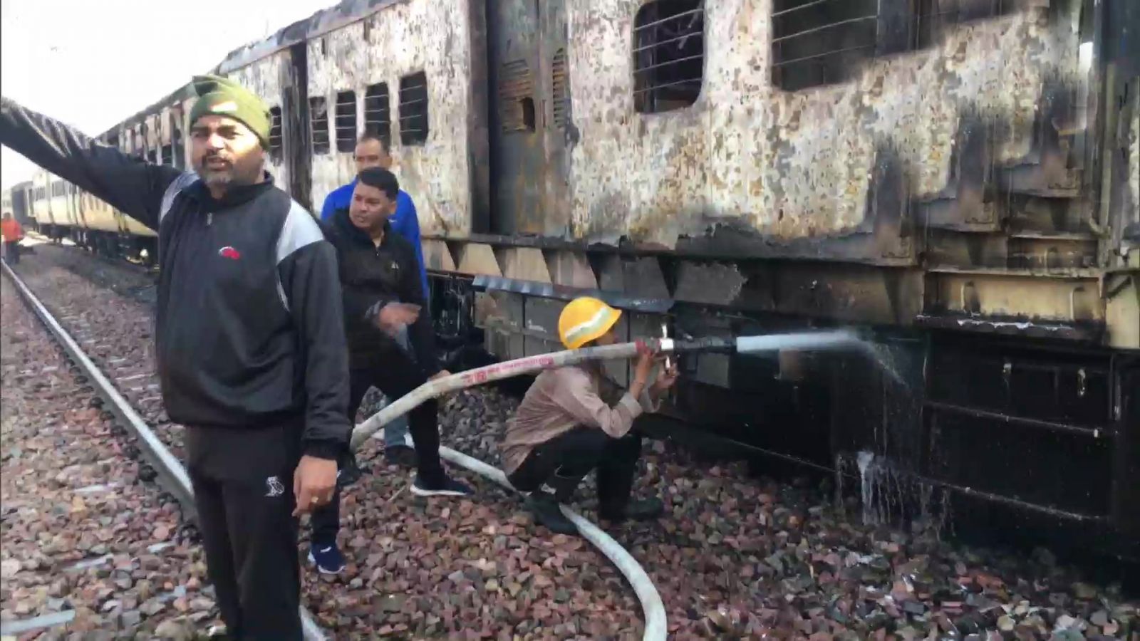 Fire broke out in Train near Meerut