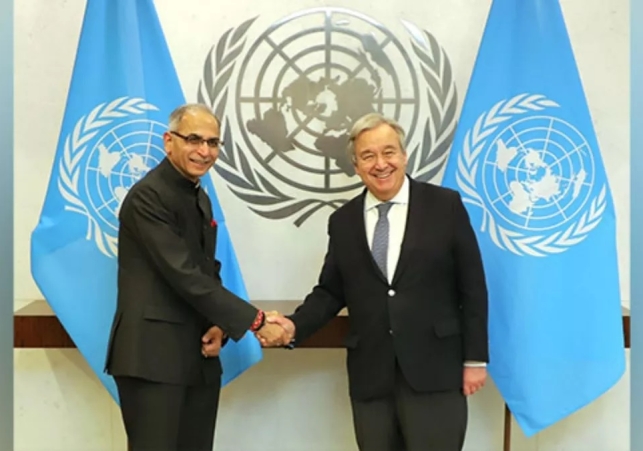 Foreign Secretary Kwatra meets UN Chief Guterres