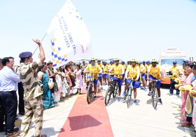 CISF Coastal Cyclothon completes half of its Journey