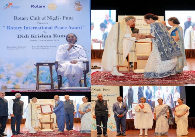 Didi Krishnakumariji was awarded the International Peace Award