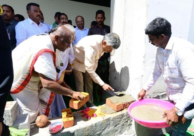 Chief Minister Chandrababu Naidu restarted the reconstruction work