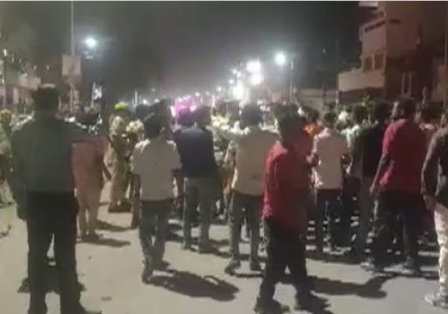 Stone pelting during Durga idol immersion