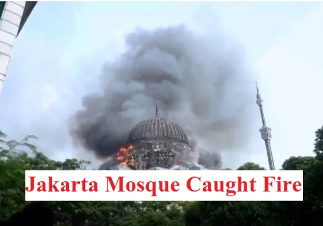 Jakarta Mosque Caught Fire