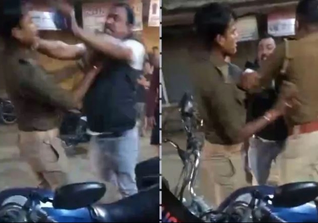 BJP Leader Slapped a Policeman