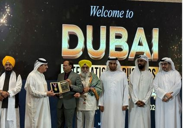 Vardaan Ayurvedic MD Subhash Goyal was honored in Dubai