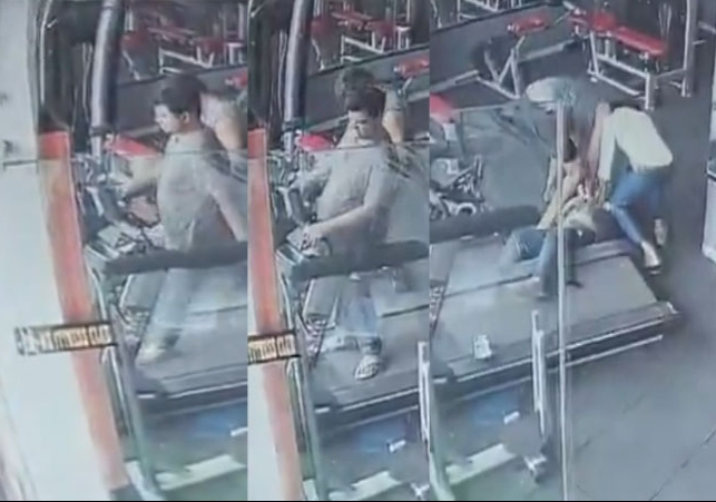 Ghaziabad Man Heart Attack On Tread Mill in Gym Death Live Viral Video