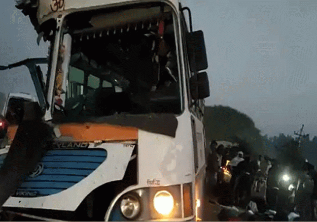 Haryana Roadways Bus and Truck Collide in Jind