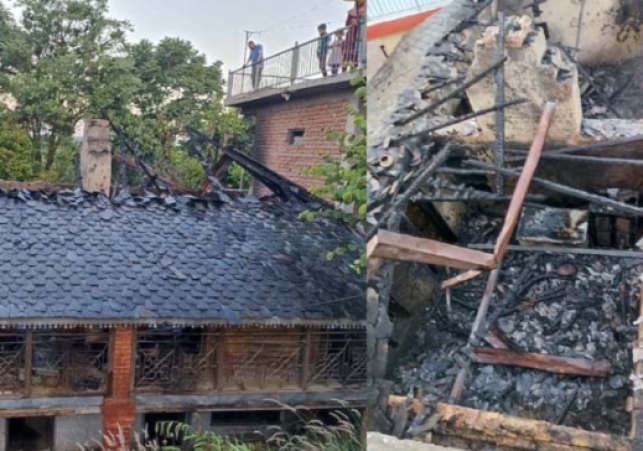 Slate house caught fire in Hamirpur, loss of two lakhs