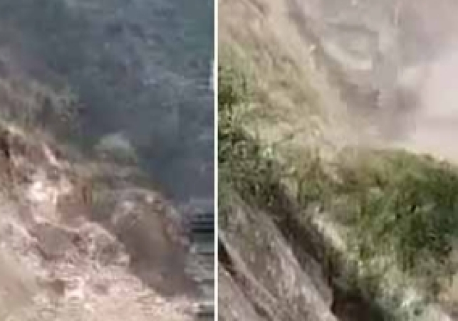 Today, due to the greed of man, the mountains are hollow: In the tribal area of Bharmour, the mountains have started cracking, a large part fell on the Khadmukh Holi Road.