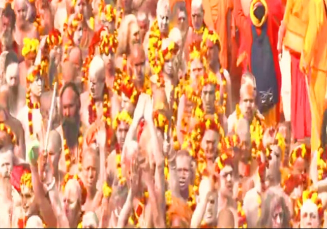 MahaKumbh Akharas Mauni Amavasya Amrit Snan Holy Dip at Triveni Sangam