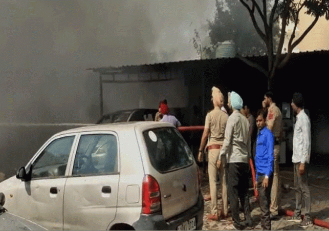 Mohali Police Post Fire