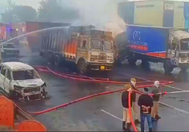 Rajasthan Jaipur CNG Tanker Blast Fire Accident Ajmer Highway Deaths