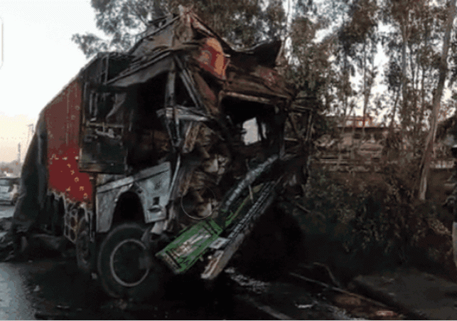 Two Trucks Collision in Haryana