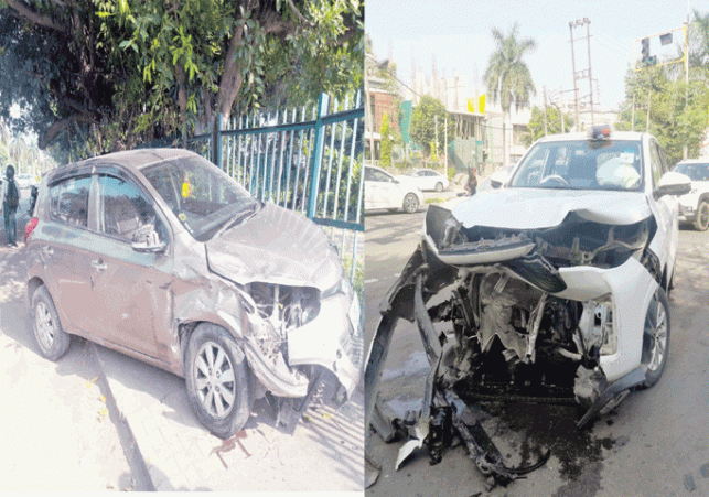 Car collides heavily with Additional Excise Commissioner