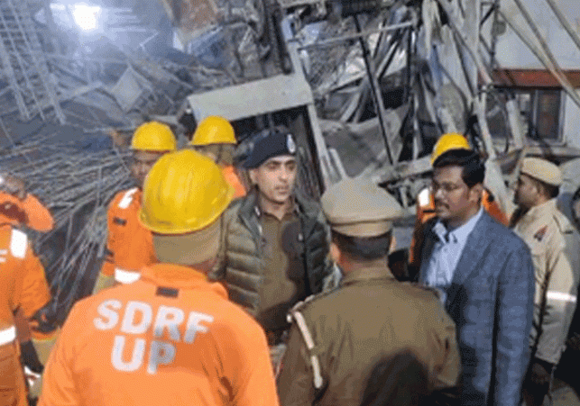 Under-construction roof collapsed at Kannauj railway station