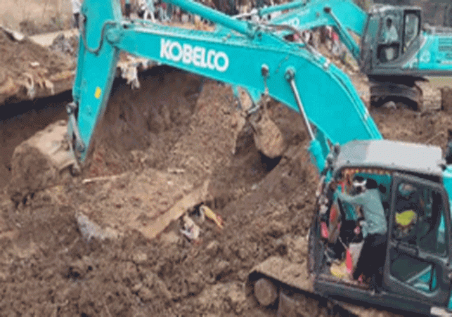 The wall of an under-construction bridge collapsed in Sehore, three workers died