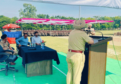 A.D.G.P. Review of special induction training of “Road Safety Force” in Kapurthala by Traffic