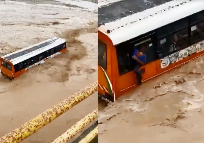 Bijnor-Haridwar Bus Stuck in River